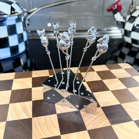 Mouse and Cheese Cocktail Picks with Cheese Holder Stainless - Picture 3 of 16